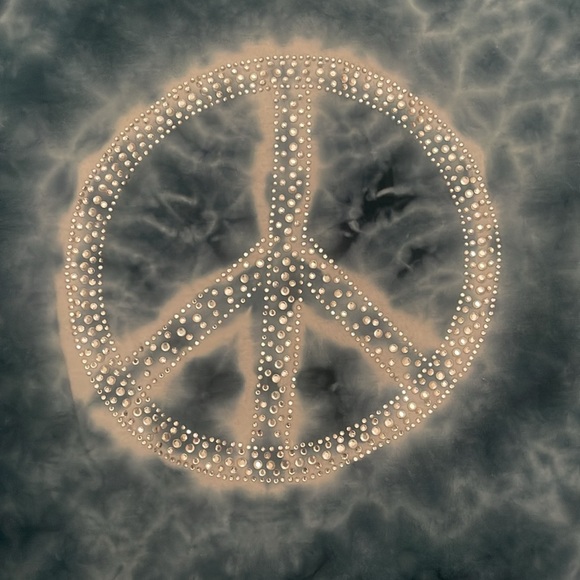 Blue Peace Sign Rhinestone Shirt - Picture 2 of 3